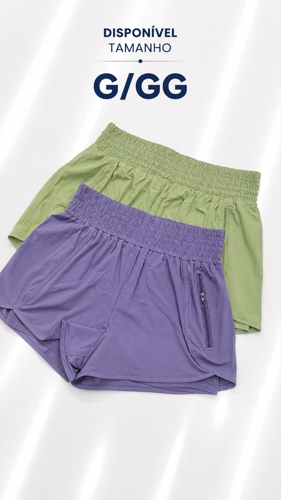 Short duplo com zíperes