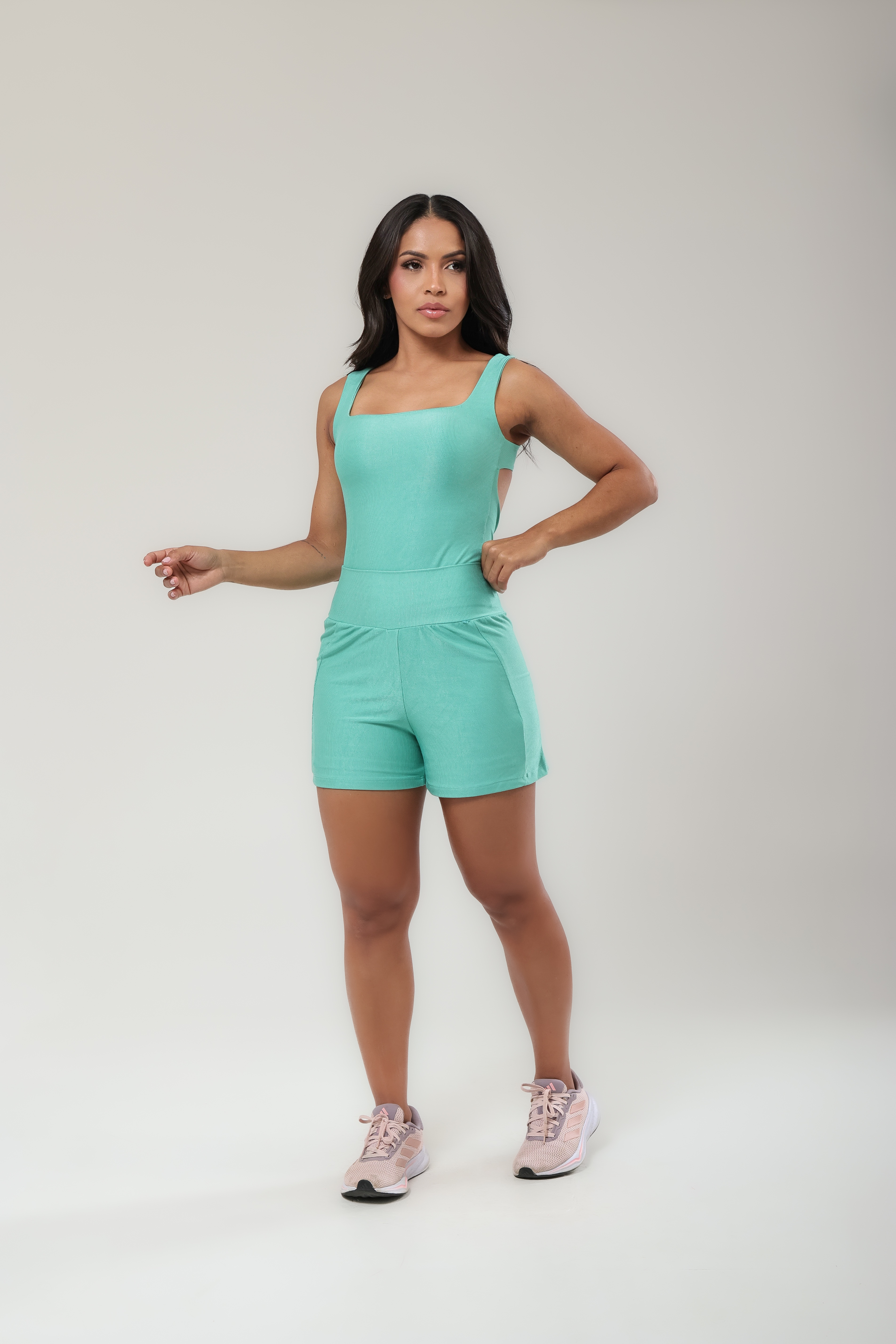 Conjunto short duplo canelado