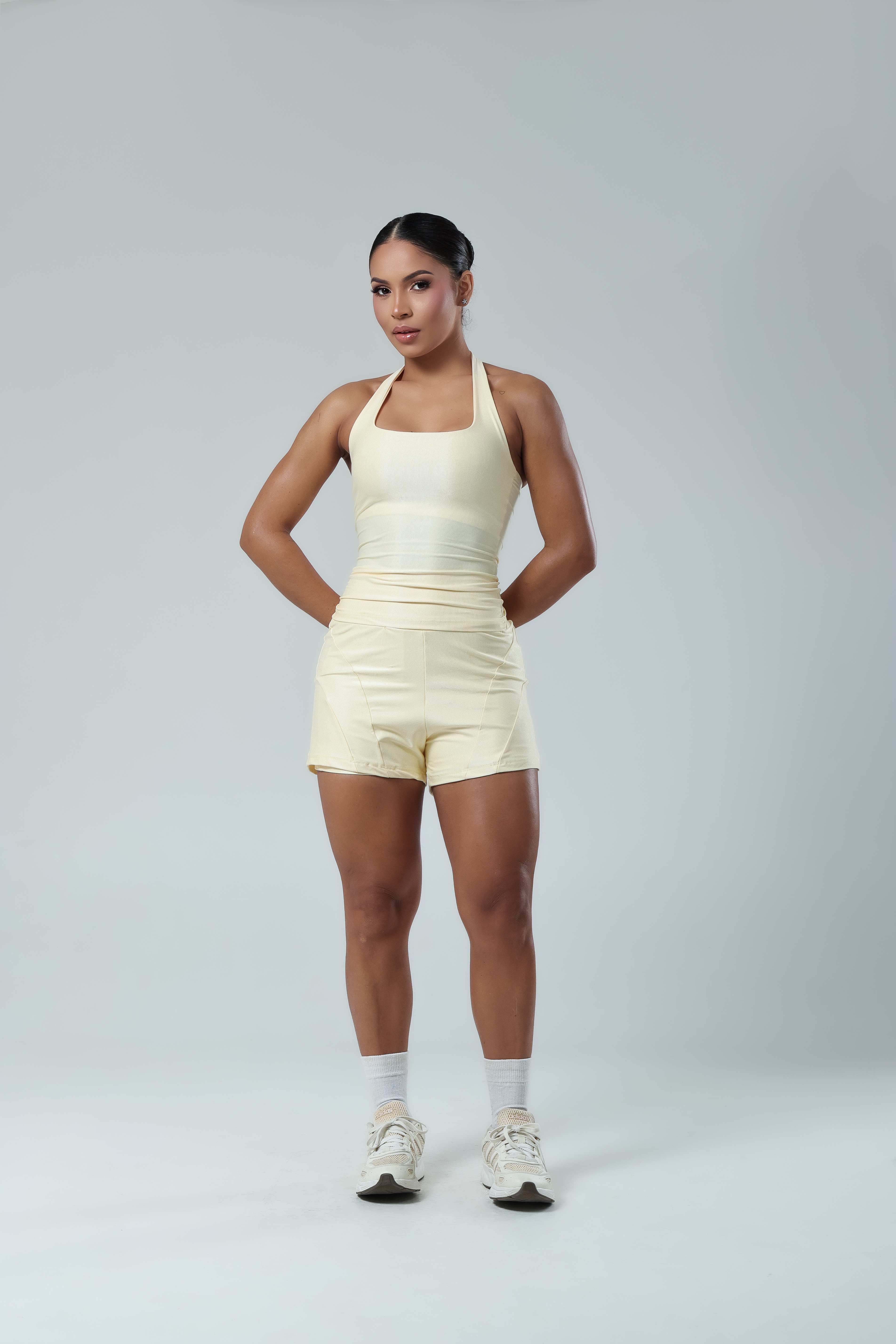 Conjunto short duplo canelado